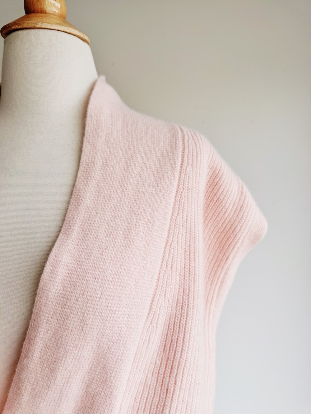 Vintage Lauren Cole Lambswool Angora Sweater Vest Pink Gold Button Petite M - Picture 5 of 9